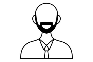 Man avatar isolated line icon on a white background. Profile picture icon. avatar of a smiling young man. vector illustration. fashionable male character.