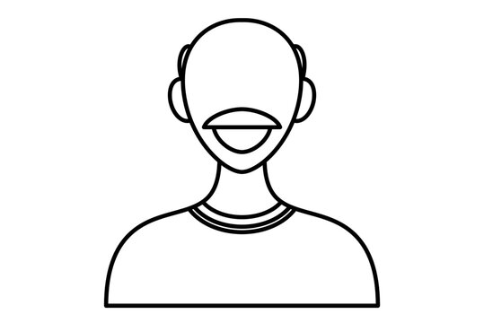 Man avatar isolated line icon on a white background. Profile picture icon. avatar of a smiling young man. vector illustration. fashionable male character.