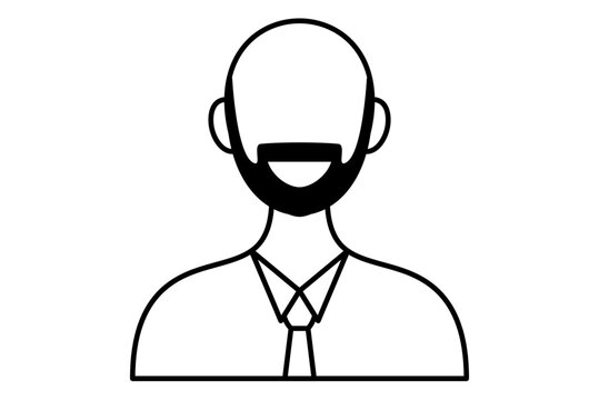 Man avatar isolated line icon on a white background. Profile picture icon. avatar of a smiling young man. vector illustration. fashionable male character.