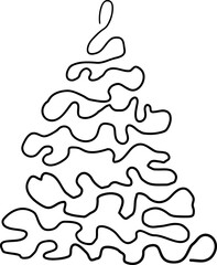 Set of christmas tree doodle illustration Hand drawn Sketch line vector