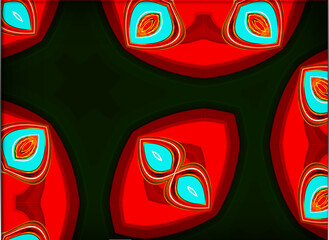 Abstract, Multiple Shapes, Shades, and Patterns, within a Border     digital art