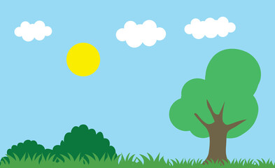 tree in the park vector illustration
