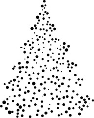 Set of christmas tree doodle illustration Hand drawn Sketch line vector