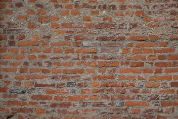 Big old brick wall background, wall with red and brown bricks, space for text and a background
