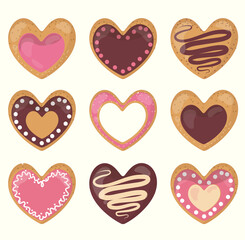 appetizing tasty gingerbread in the form of hearts