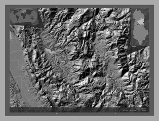 Diber, Albania. Bilevel. Labelled points of cities