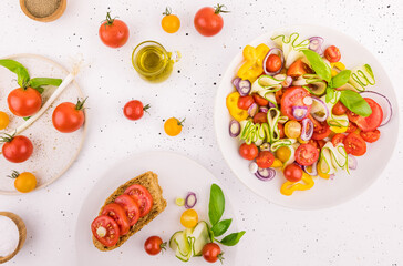 fresh and colorful salad on the table