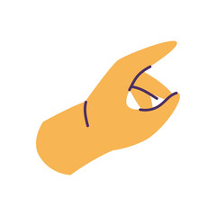 flat golden hand pointing