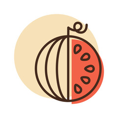 Watermellon isolated vector icon. Fruit sign