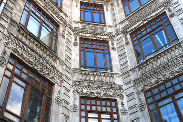 An architectural detail of  historical Kuru Kahveci Han in Eminonu, Istanbul, Turkey.