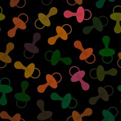 Cartoon baby pacifier seamless toys pattern for kids clothes print and wrapping paper and accessories