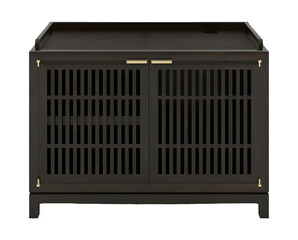 Lattice window black cabinet. Transparent. png
