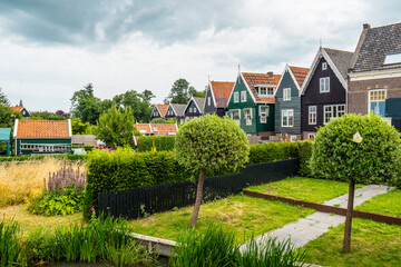 Fototapeta na wymiar Beautiful Dutch Houses in Marken, Netherlands