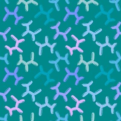 Cartoon birthday dog balloons seamless toys circus pattern for wrapping and kids clothes print and festive accessories