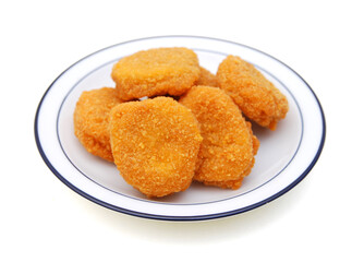 Chicken nuggets isolated on white background 