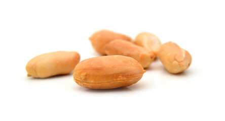 Processed peanuts isolated on white background