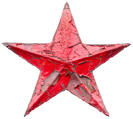 Iron socialist red star isolated on transparent background - obrazy, fototapety, plakaty