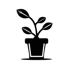 Eco nature plant sprout icon | Black Vector illustration |