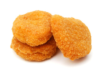 Chicken nuggets isolated on white background 