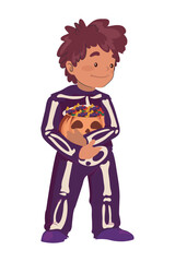 boy with skeleton costume