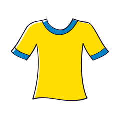 Yellow blue blank t-shirt isolated vector illustration