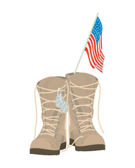 boots and usa flag