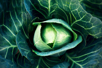 Obraz premium Head of cabbage in the form of an eye.