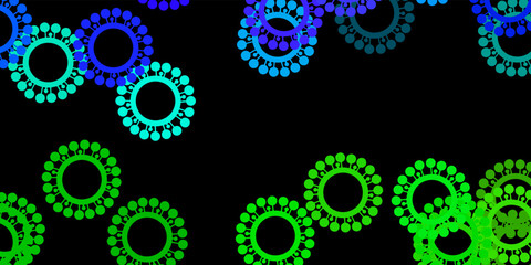 Dark multicolor vector texture with disease symbols.
