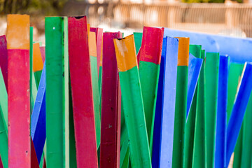 colored metallic sticks with different shapes