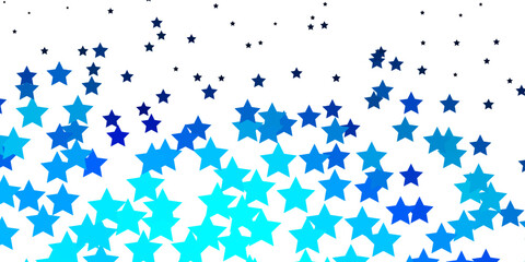 Dark BLUE vector background with small and big stars.