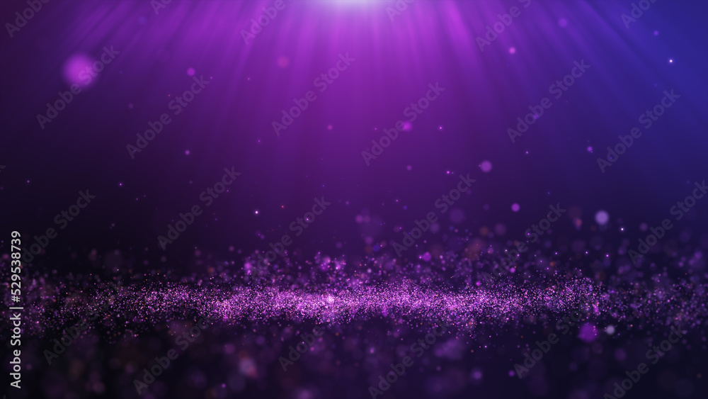 Canvas Prints glitter purple particles stage and light shine abstract background. flickering particles with bokeh 