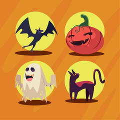 flat halloween items