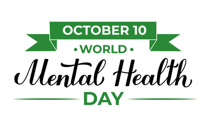 Fototapeta premium Mental Health Day banner. Annual event on October 10. Vector template for poster, sign, poster, etc.