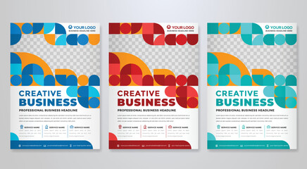 set of business flyer template design with abstract concept and minimalist layout	