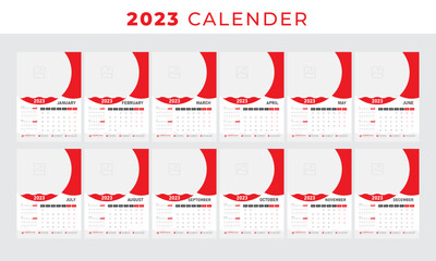CREATIVE WALL CALENDAR 2023, YEARLY PLANNER TEMPLATE DESIGN