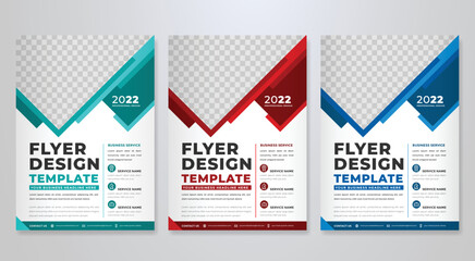 set of business flyer template design with abstract concept and minimalist layout	