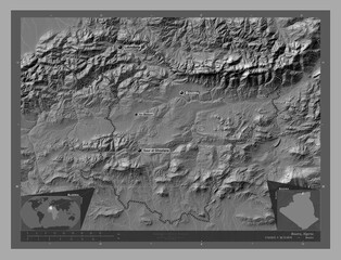 Bouira, Algeria. Bilevel. Labelled points of cities