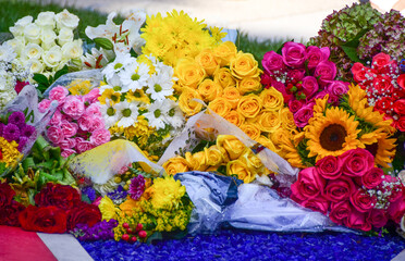 Flowers for memorials and vigils