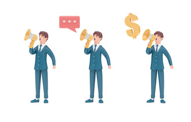 Business Man Gesture. 3D Illustration