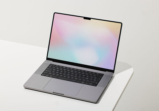 Simple Laptop Mockup on White Background
