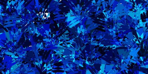 Fototapeta na wymiar Dark Blue, Green vector texture with random triangles.