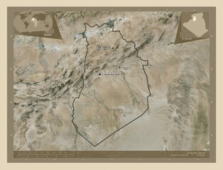 El Bayadh, Algeria. High-res satellite. Labelled points of cities