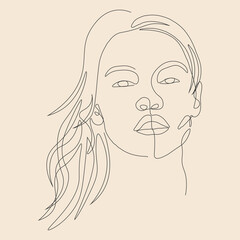 women face line art outline art potrait