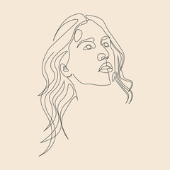 women face line art outline art potrait