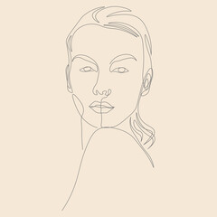 women face line art outline art potrait