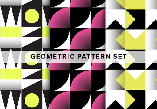 Geometric Modular Grid Pattern Set