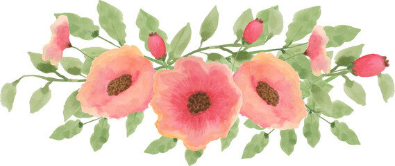 Poppy Arrangement Watercolor