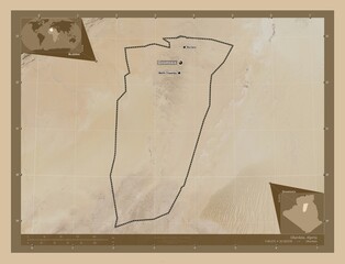 Ghardaia, Algeria. Low-res satellite. Labelled points of cities