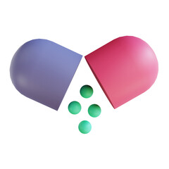 3D illustration medicine capsules suitable for medical