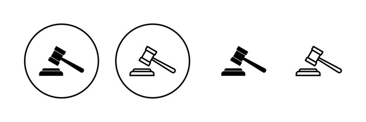 Gavel icon vector. judge gavel sign and symbol. law icon. auction hammer